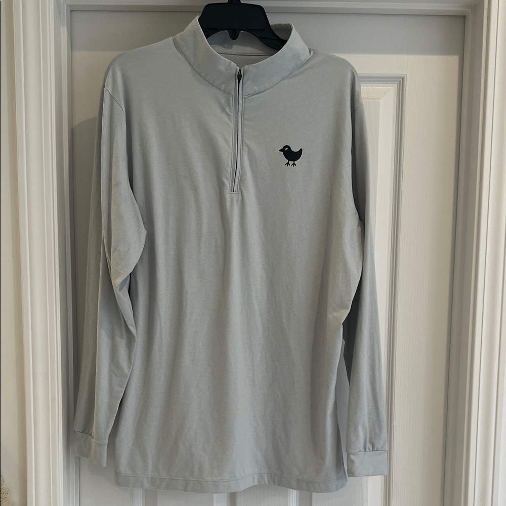 Bad Birdie Light Gray Long Sleeve Quarter-Zip Golf Shirt